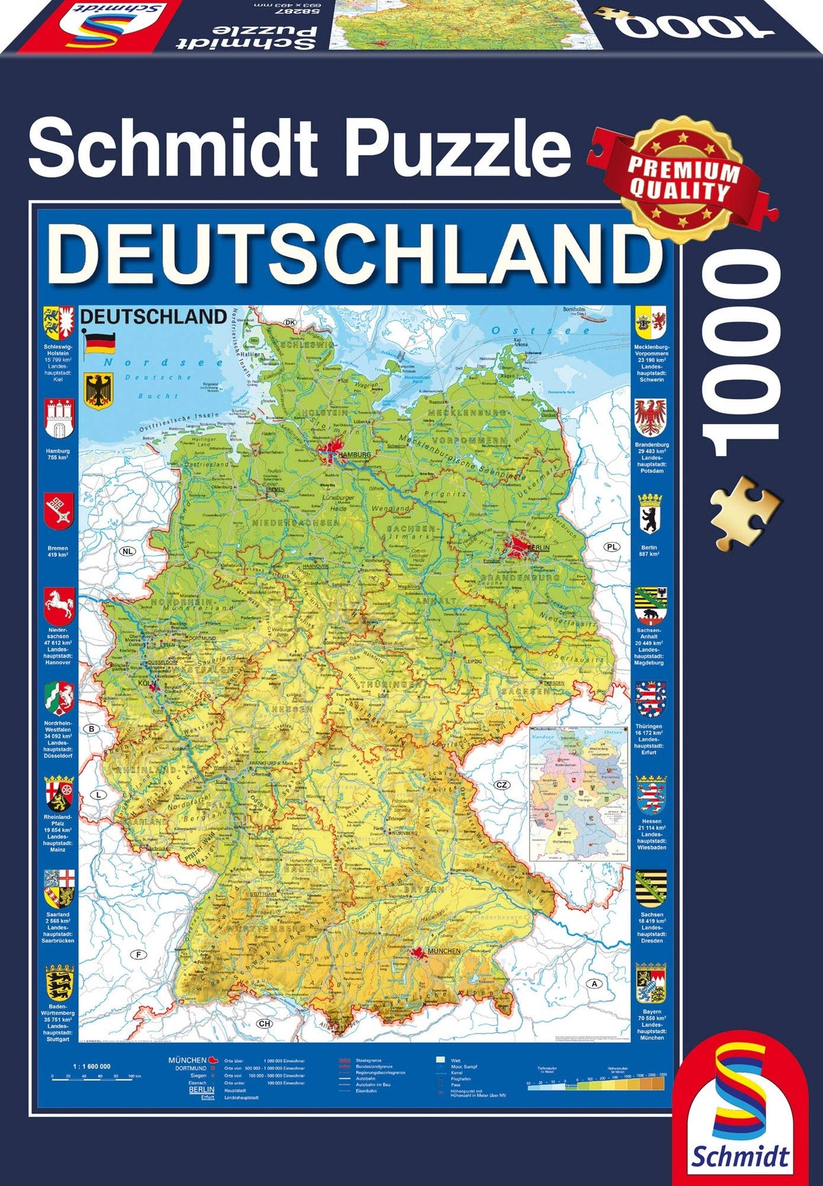 Schmidt Spiele Map of Germany Puzzle (1000 Piece) (58287)