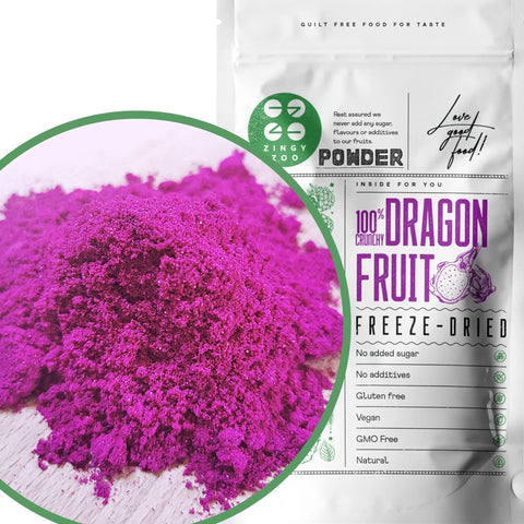 Freeze Dried Fruit Powder Pink Pitaya Powder | Pink Smoothie Powder | Red Dragon Fruit Powder Smoothie Mix | Raw Vegan Made Dragon Fruit Fresh Cake Decoration Blue Mix Tea | ZingyZoo