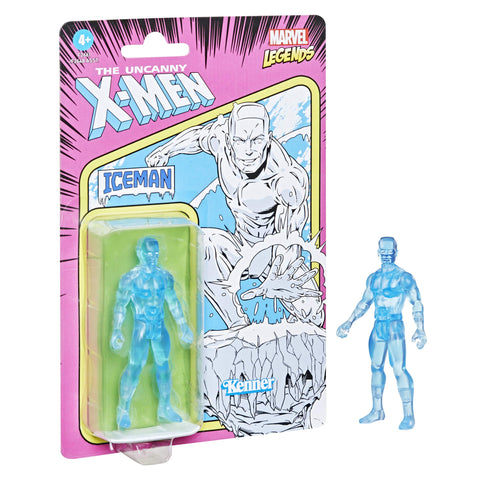 Marvel Hasbro Legends 3.75-inch Retro 375 Collection Iceman Action Figure Toy, Blue