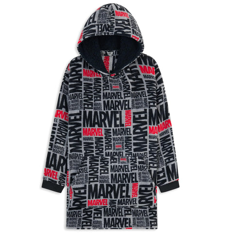 Marvel Gifts for Adults & Teens, Soft & Comfortable Blanket Hoodie for Men and Women, Trendy Wearable Blanket for Avengers Fans, Gray/Black