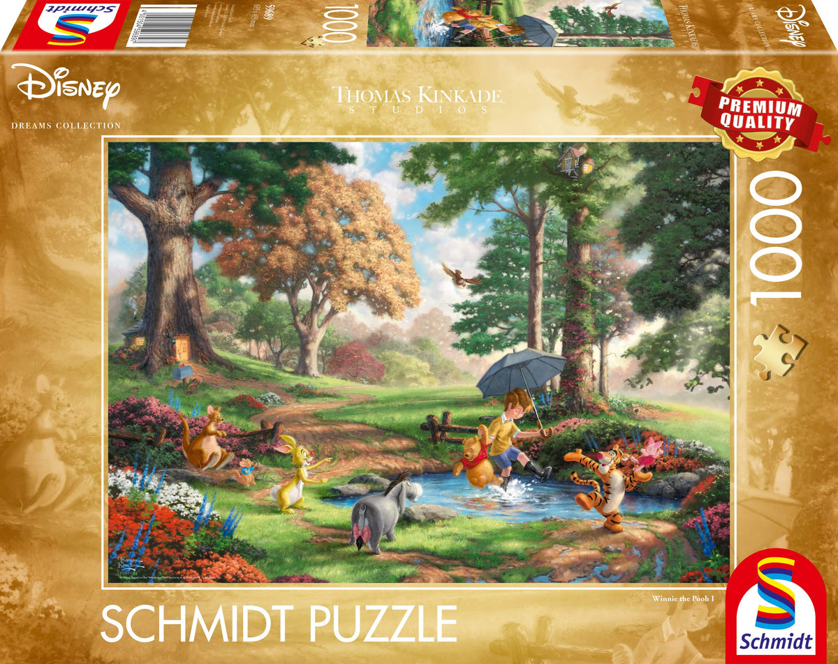 Schmidt Spiele 59689 Thomas Kinkade, Disney, Winnie The Pooh, 1000 Piece Jigsaw Puzzle