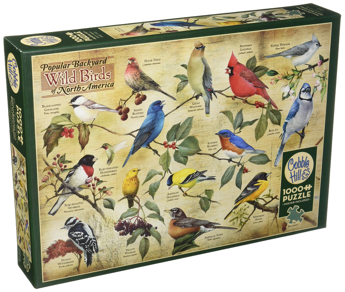 Cobblehill 80024 1000 pc Popular Wild Birds of N.A. Puzzle, Various