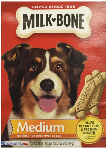 3 Pack - Milk Bone Medium Biscuits For Dogs Over 20 Lbs, 24 Ounce Box (17 Ounce)