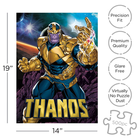 AQUARIUS Marvel Puzzle Thanos (500 Piece Jigsaw Puzzle) - Officially Licensed Marvel Merchandise & Collectibles - Glare Free - Precision Fit - 14 x 19 Inches