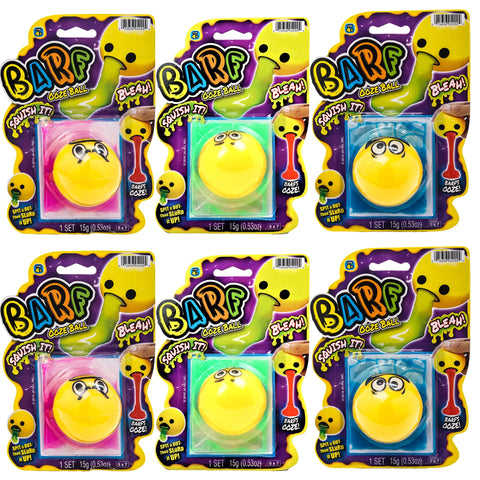 JA-RU Squishy Barf Ooze Balls (6 Ball Assorted) Smiley Face Vomit Slime. Stress Relief Squeeze Fidget Toy for Kids & Adults. Silly Funny Puking Toy Prank Items Party Favors Easter Egg Fillers. 5299-6p