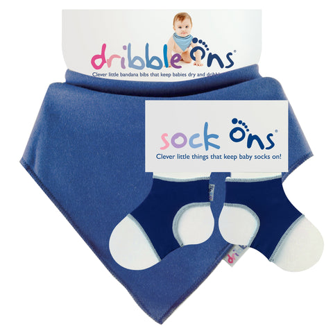 Sock Ons & Dribble Ons Special Bundle - Navy Dribble On with 0-6m Sockon