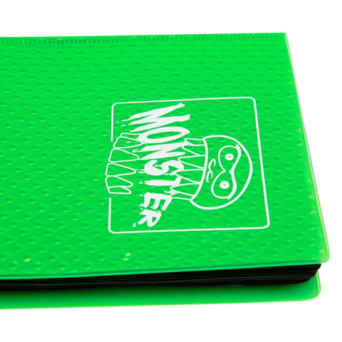 Monster Binder - 4 Pocket Trading Card Album - Holofoil Green (Anti-Theft Pockets Hold 160+ Cards)