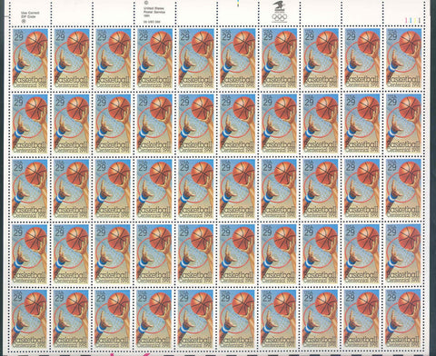 Basketball Full Sheet of Fifty 29 Cent Stamps Scott 2560