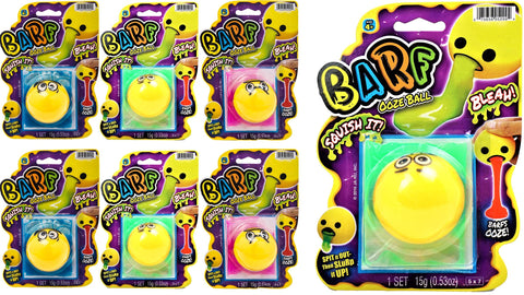 JA-RU Squishy Barf Ooze Balls (6 Ball Assorted) Smiley Face Vomit Slime. Stress Relief Squeeze Fidget Toy for Kids & Adults. Silly Funny Puking Toy Prank Items Party Favors Easter Egg Fillers. 5299-6p