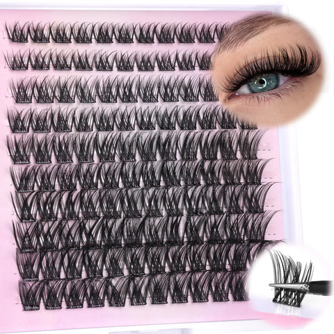 Self Adhesive Lash Clusters Eyelash Extensions Self Adhesive Eyelashes Clusters 120pcs Fluffy Wispy Self Adhesive Cluster Lashes Extensions 8-16MM Individual Lashes by Ruairie