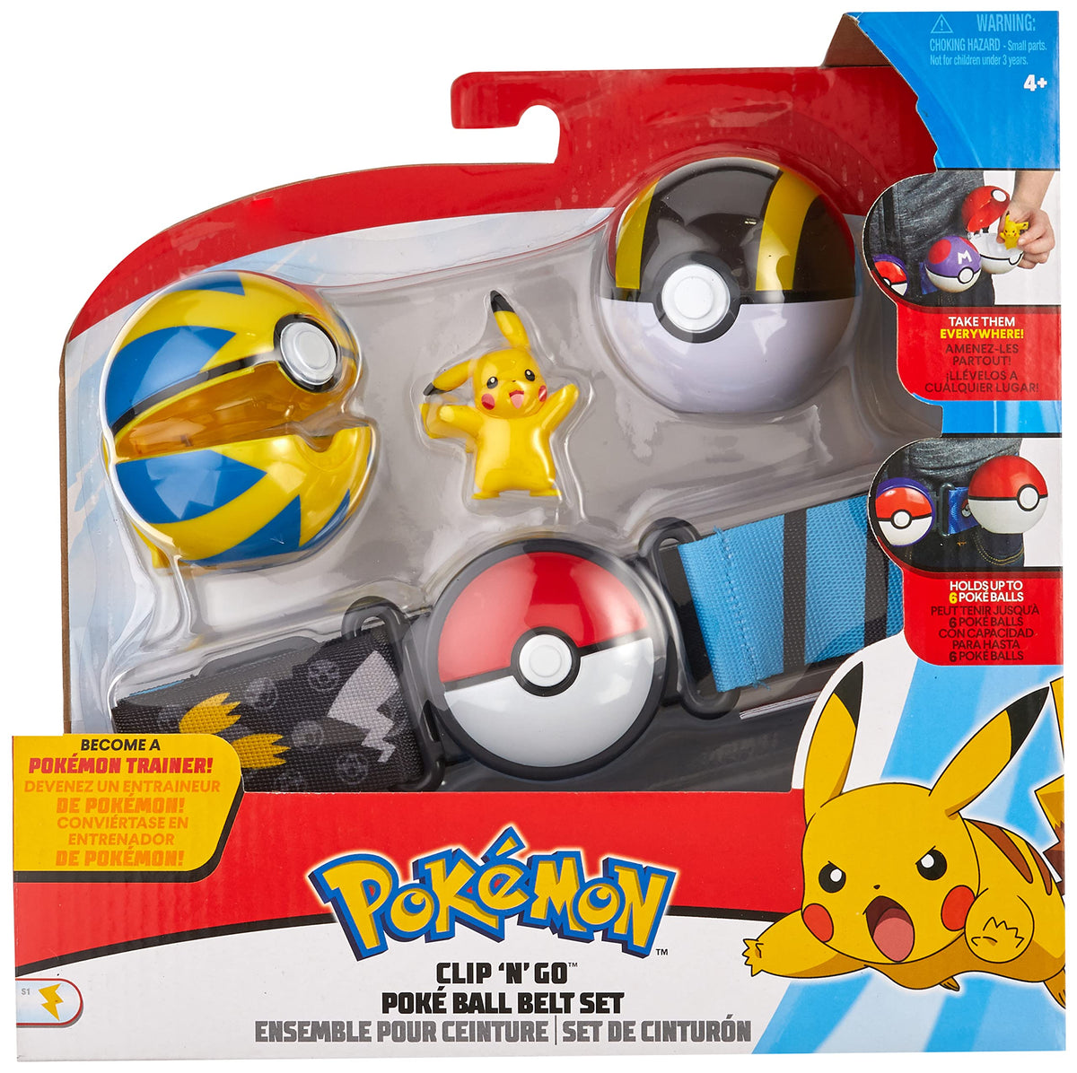 Pokemon Clip 'N' Go PokÃƒÂ© Ball Belt Set, Wave 5 Ultra, Quick Ball, and 2-Inch Pikachu - Feat. Detailed Figure, a Clip Ã¢â‚¬ËœNÃ¢â‚¬â„¢ Go Belt, 2 Clip Ã¢â‚¬ËœNÃ¢â‚¬â„¢ Go PokÃƒÂ© Balls- Perfect for Any Trainer!