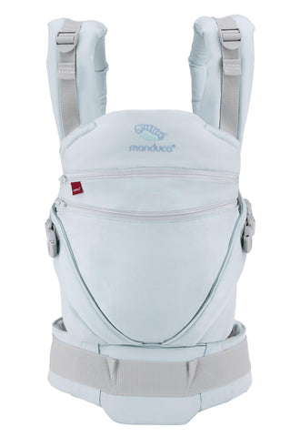 manduca XT > Monochrome Arctic < Baby and Child Carrier with Adjustable Seat, No Infant Insert Needed, Organic Cotton, Grows with Your Baby from Birth to Toddler (3.5-20kg), Blue