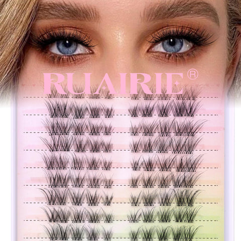 Lash Clusters Eyelash Extensions Wispy Natural Eyelash Clusters 80pcs DIY Lash Extensions 8-16MM Individual Lashes Clear Band Wispy Lash Clusters by Ruairie