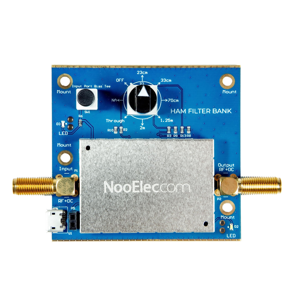 Nooelec Ham Filter Bank Barebones - Multiband Radio Module with 5 Separate Bandpass Filters and Passthrough. Operates at 5 Common ISM Frequencies to Cover the 2m, 1.25m, 70cm, 33cm, and 23cm Ham Bands