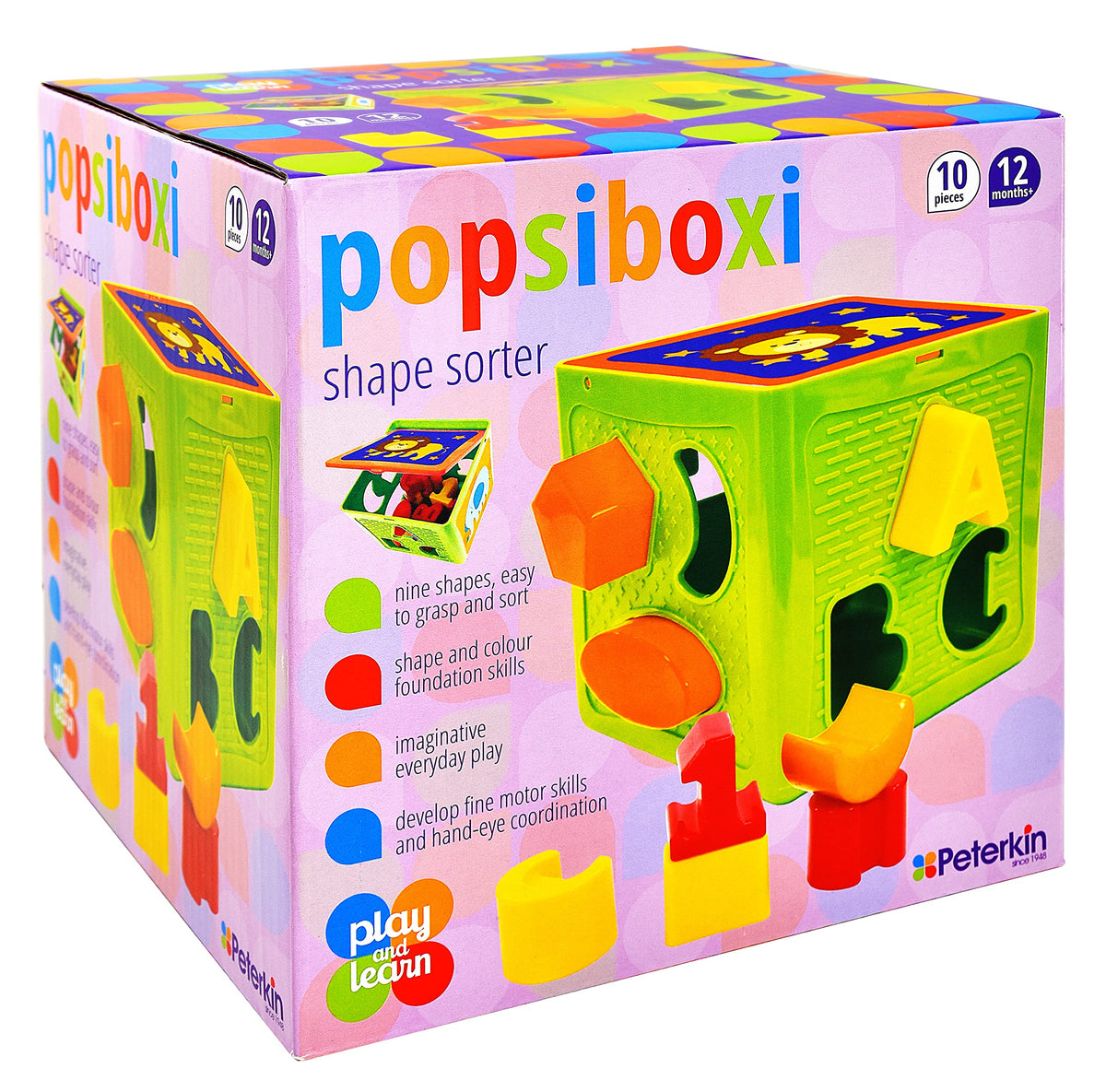 PETERKIN | Play & Learn - POPSIBOXI - Shape Sorter | Pre-school Toys | Educational Toys | Ages 12m+