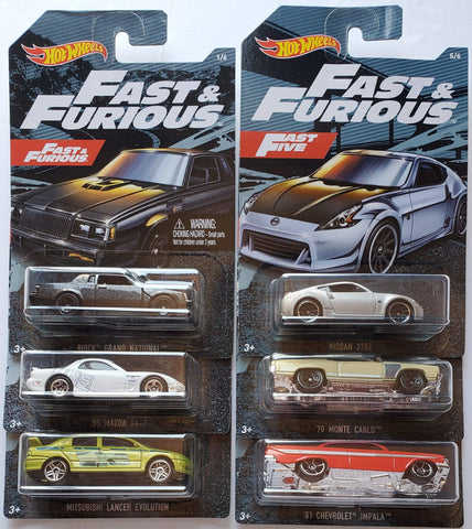 Hot Wheels 2019 Walmart Exclusive Fast & Furious Series Complete Set of 6