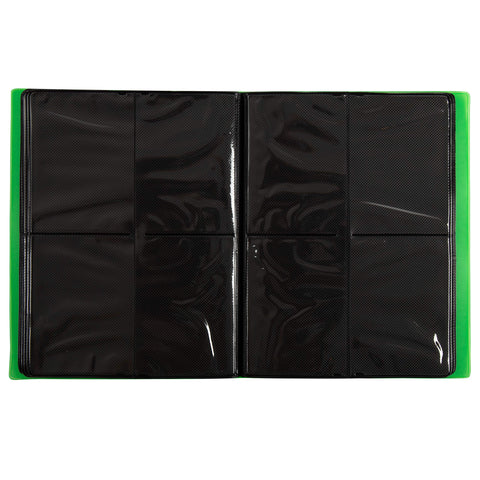 Monster Binder - 4 Pocket Trading Card Album - Holofoil Green (Anti-Theft Pockets Hold 160+ Cards)