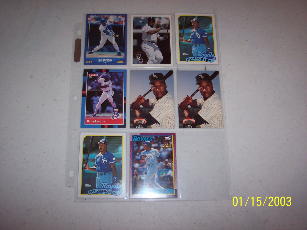 Bo Jackson Baseball Card Lot (8) Cards