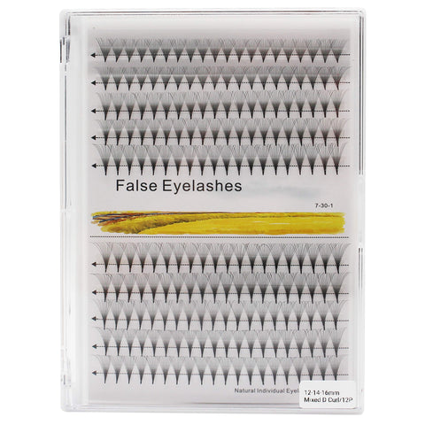 Dedila Premade Fans Eye Lashes Extensions 12D Long Stem Natural Individual False Eyelashes Mixed 8-10-12-14mm/10-12-14-16mm/12-14-16mm/12-13-15-16mm/14-15-16mm Cluster Lashes (12-14-16mm)