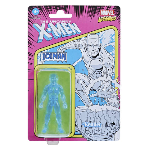 Marvel Hasbro Legends 3.75-inch Retro 375 Collection Iceman Action Figure Toy, Blue