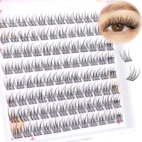 Lash Clusters Wispy Individual Lash Extensions Natural Cluster Lashes 9-11MM 96pcs DIY Eyelash Extension C Curl Eyelash Clusters by Ruairie