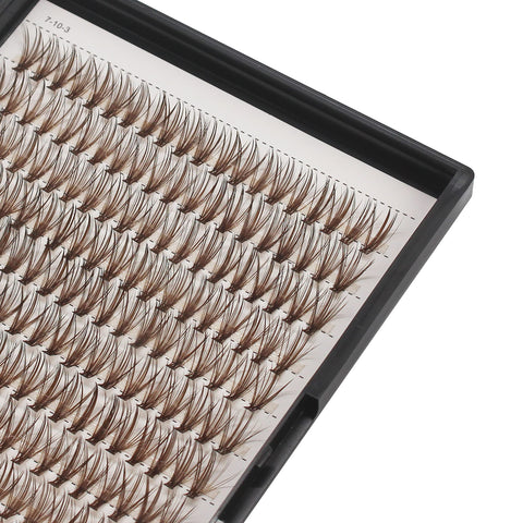 Dedila Grafting 20Roots Brown Color Makeup Cluster Eyelashes Thickness 0.07mm D Curl Individula False Eyelashes Dramatic 3D Volume Eye Lashes Extensions 10-20mm to Choose (11mm)