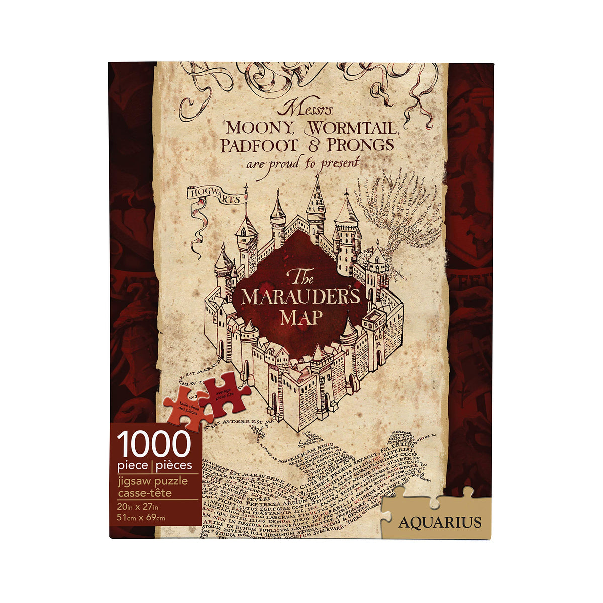 AQUARIUS Harry Potter Puzzle Marauder's Map (1000 Piece Jigsaw Puzzle) - Officially Licensed Harry Potter Merchandise & Collectibles - Glare Free - Precision Fit - Virtually No Puzzle Dust - 20x27in