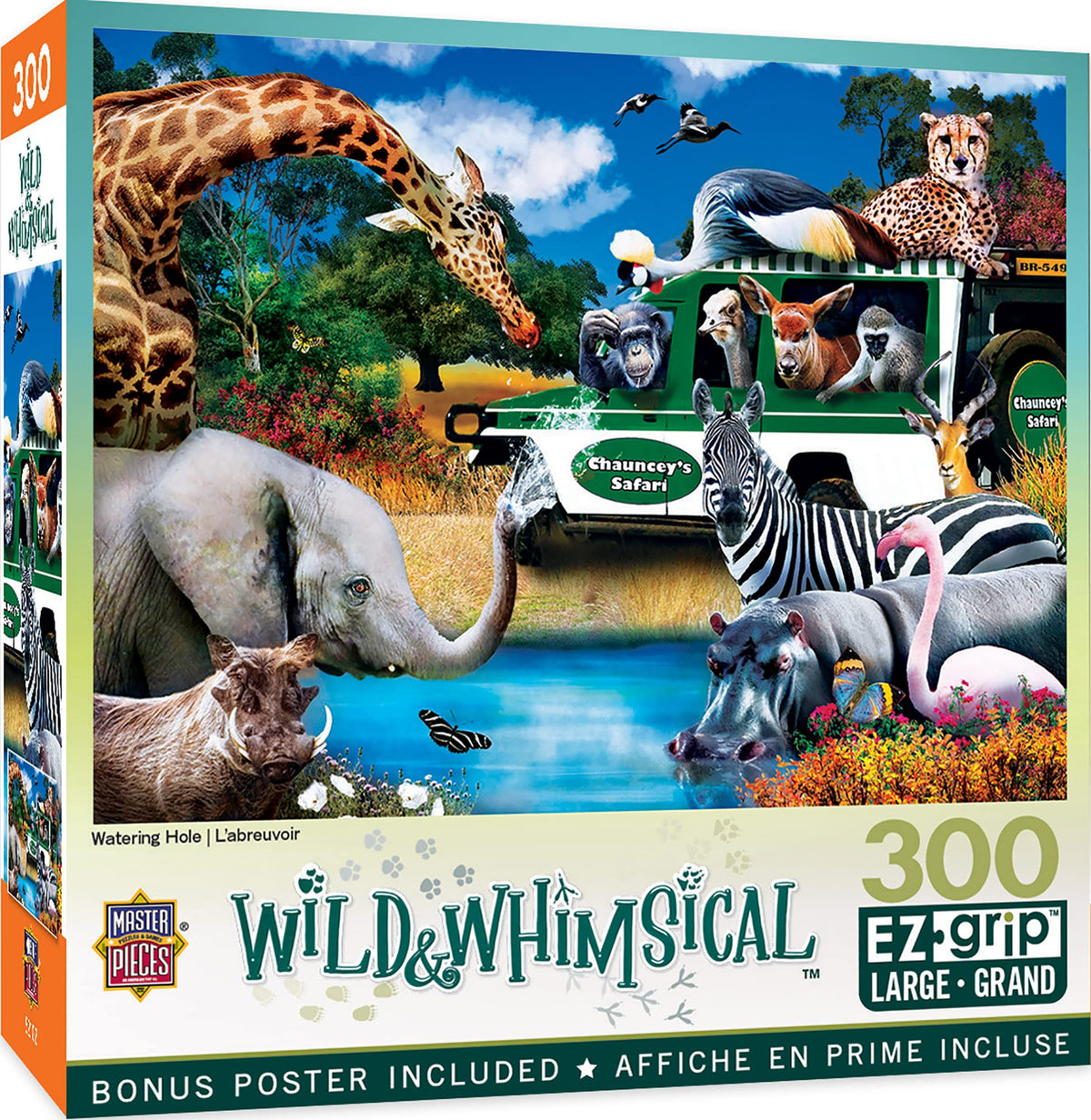 Masterpieces 300 Piece EZ Grip Jigsaw Puzzle - Watering Hole - 18"x24"