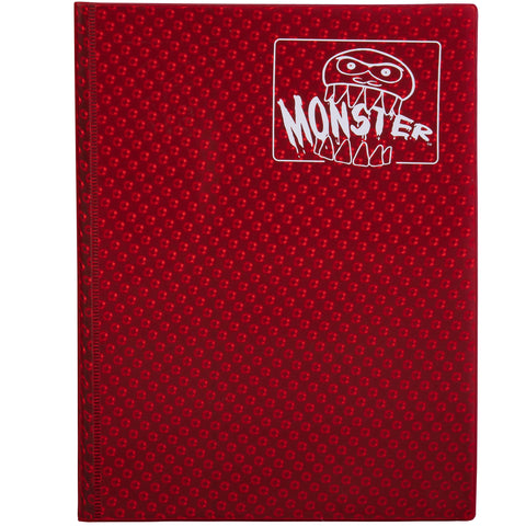 Monster Binder - 9 Pocket Trading Card Album - Holofoil Red (Anti-Theft Pockets Hold 360+ Cards)