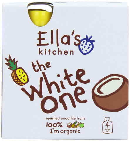 Ellas Kitchen Organic The White One Fruit Smoothie 4x90 g (Pack of 3, Total 12 Pouches)