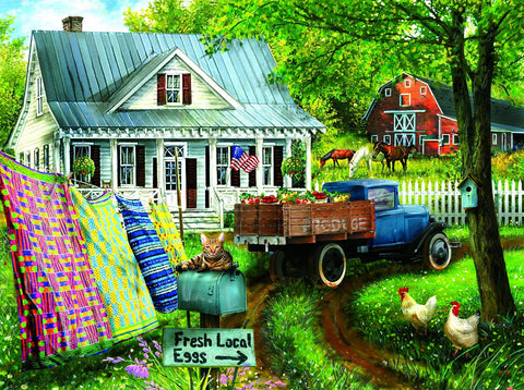 SUNSOUT INC - Countryside Living - 1000 pc Jigsaw Puzzle by Artist: Tom Wood - Finished Size 20" x 27" - MPN# 28771