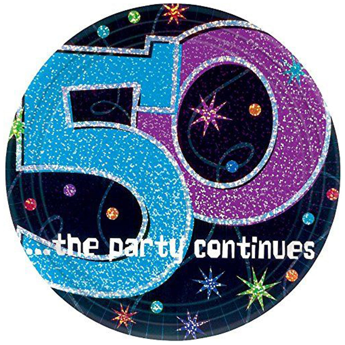 "50 ...the party continues" 9" Prismatic Plates, Party Favor