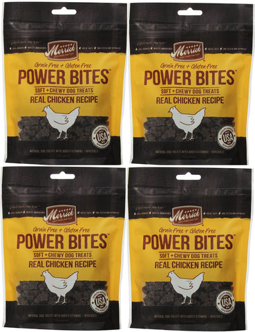 Merrick CHICKEN POWER BITES MADE IN USA 4 PACK 24 Ounces Total DOG TREATS TRAINING