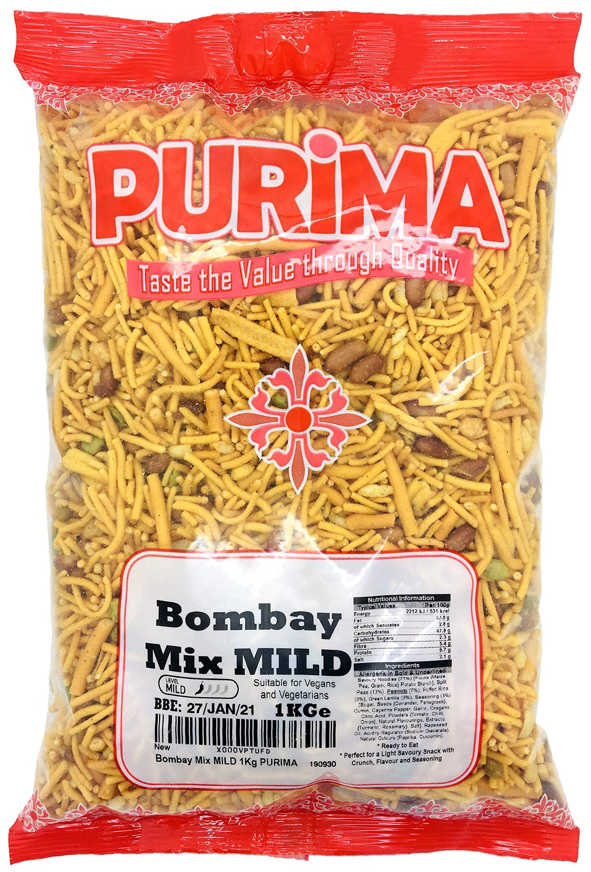 Bombay Mix MILD 1Kg Crunchy Snack PURIMA