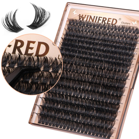 Lash Extension Kit 320Pcs Eyelash Clusters Kit Thick Lash Clusters 80D Individual Lashes Volume Lash Kit 8-18mm DIY Cluster Lashes with Lash Bond and Seal Lash Tweezers by Winifred