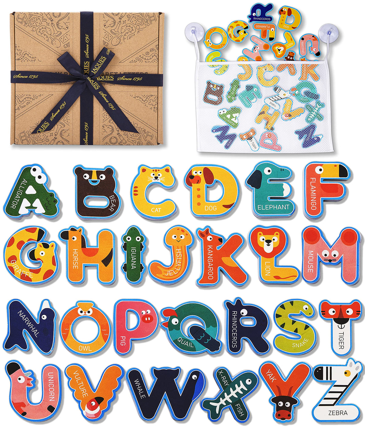 Jaques of London Bath Toys for Kids - Toddler Bath Toys with Foam Bath Letters and Numbers - Alphabet Bath Letters for Educational Fun - Bath Alphabet Letters and Numbers Set