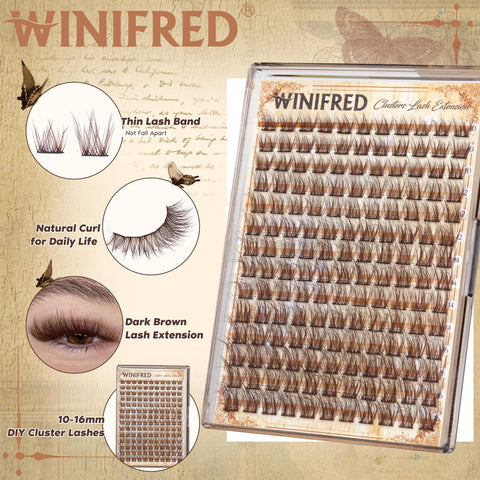 Natural Brown Lash Clusters Brown Lash Extension Wispy Lash Clusters Dark Brown Eyelash Clusters Natural Brown Individual Lashes DIY Brown Cluster Eyelash Extensions by Winifred