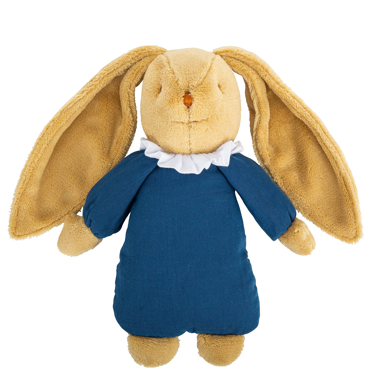 TROUSSELIER - Musical Soft Toy - Soft Bunny - Organic Cotton Fabric - Music Lullaby by Mozart - 25 cm high - Classic Chic - Ideal Birth Gift - Machine Washable - Navy Blue Color