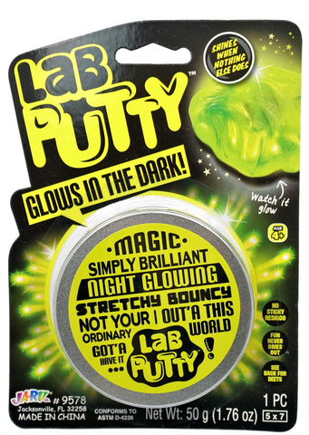 JA-RU Lab Putty Glow in The Dark Super Bright Night (1 Unit) Rechargeable Putty Best Smart Crazy Stress Relief Putty with Tin, Sensory Toys Party Favor for Kids and Adults.9578-1D