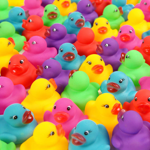 144-Pack Mini Ducks, Mini Colorful Rubber Duckies Bath Toy for Kids,Float & Squeak Small Colorful Ducks Bathtub Toys,Bulk Mini Rubber Ducks Toy