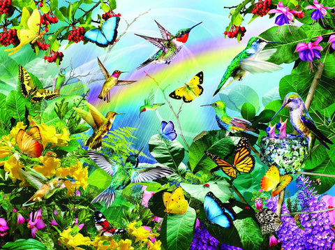 SUNSOUT INC - Hummingbird Sanctuary - 1000 pc Jigsaw Puzzle by Artist: Lori Schory - Finished Size 20" x 27" - MPN# 35002