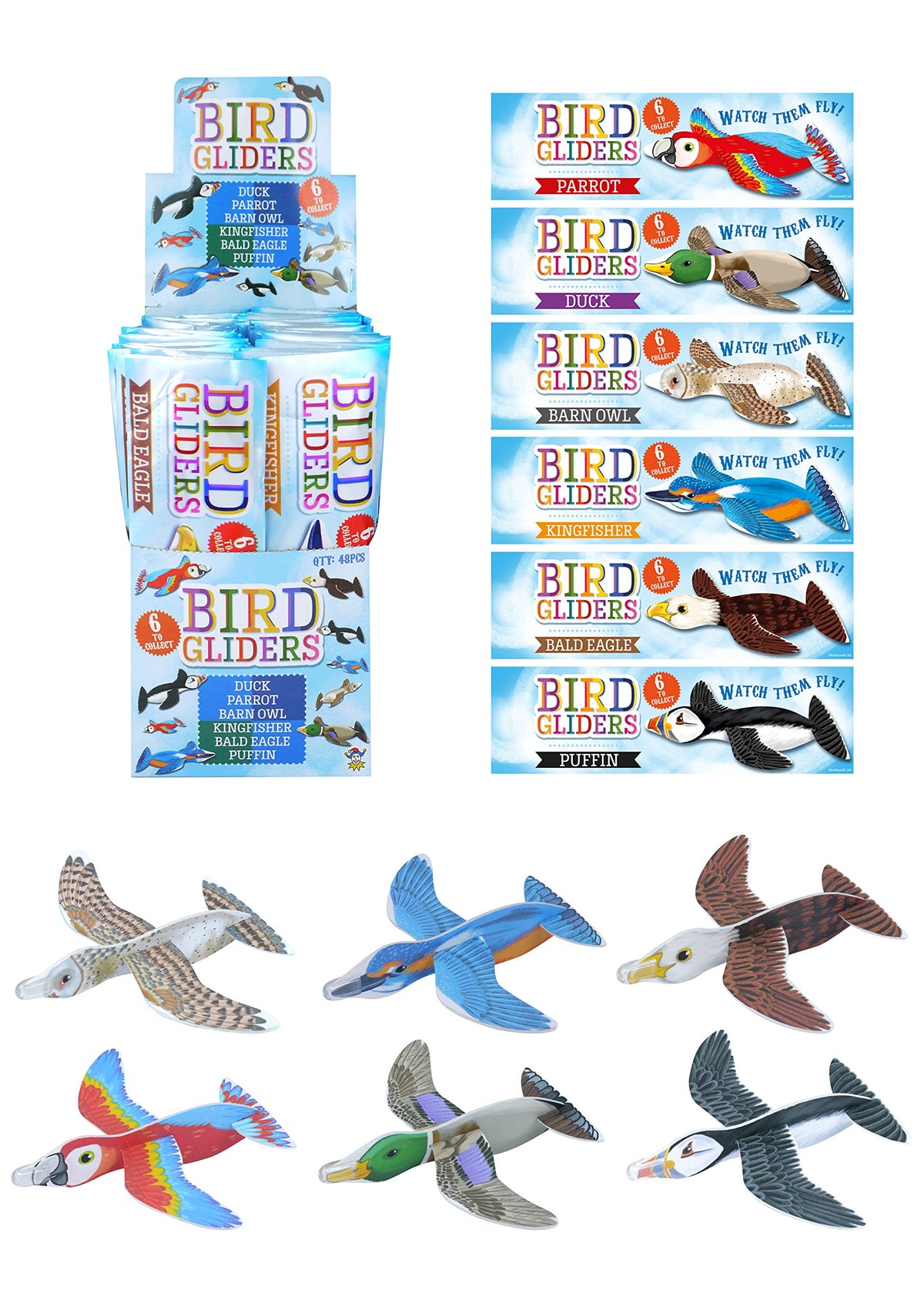 Henbrandt 12x New Animal Birds Aircraft Gliders 16 cm Birthday/Party Bag - [Toy] Kids Party Bag Fillers, Toy Gliders, Kids Prizes for Party Bags & Party Favours