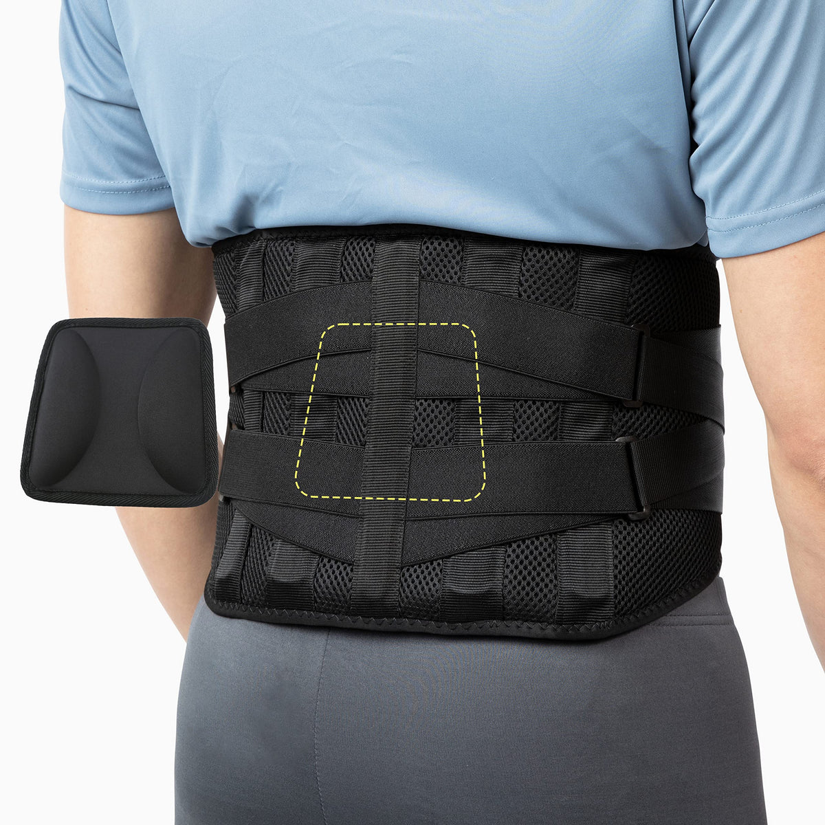 BraceUP Back Brace with lumbar Pad - Back Pain Relief for Men and Women, Lumbar Support Belt for Sciatica Pain, Heavy Lifting, Waist Support, Lower Back Brace (S/M 28-35 In)