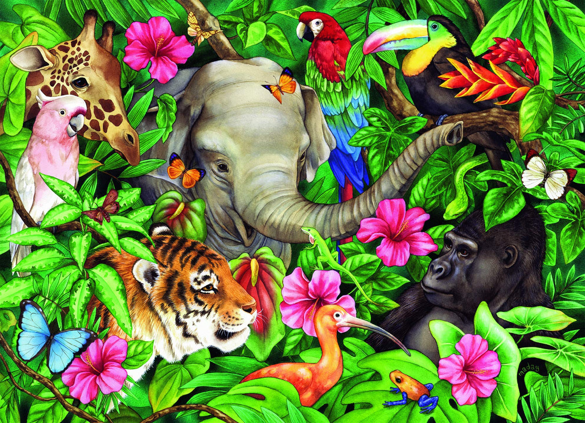 Ravensburger Tropical Friends - 60 Piece Jigsaw Puzzle for Kids - Every Piece is Unique, Pieces Fit Together Perfectly (9533)