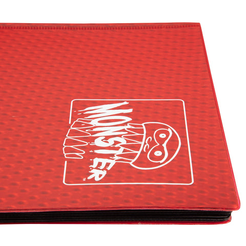 Monster Binder - 9 Pocket Trading Card Album - Holofoil Red (Anti-Theft Pockets Hold 360+ Cards)