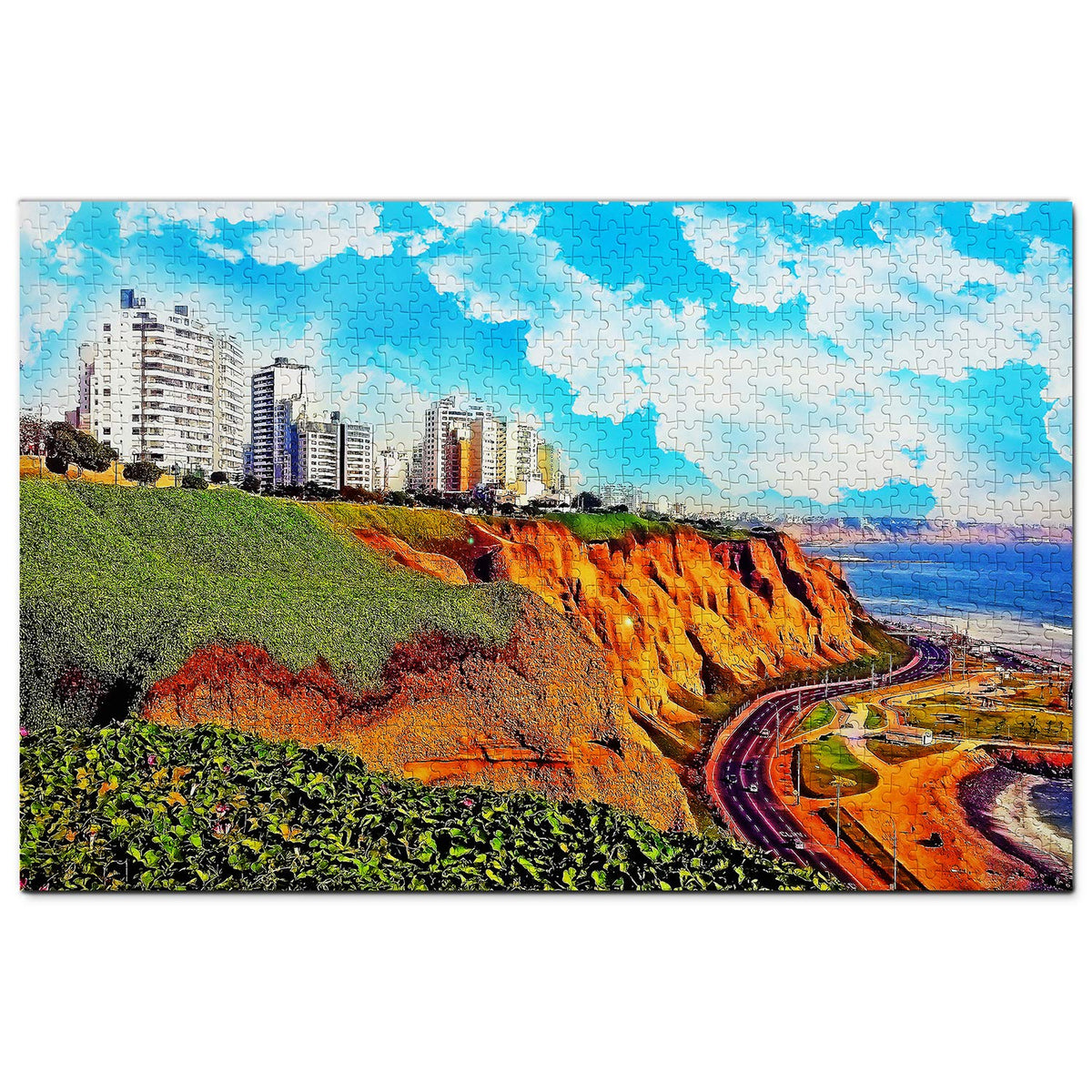 Peru Jigsaw Puzzle 1000 Piece Peru Miraflores Lima Puzzle Travel Souvenir Wooden