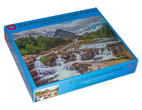 Glacier National Park Upper Swiftcurrent Falls 1000 Piece Puzzles for Adults