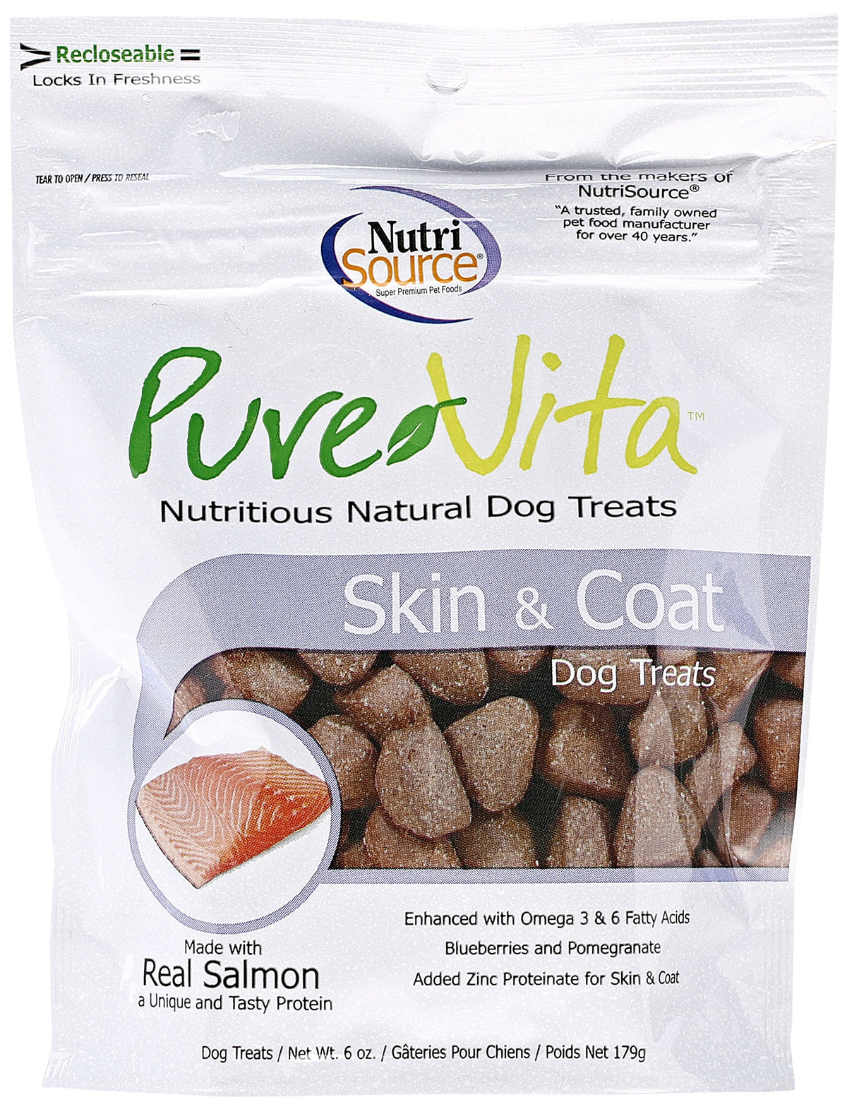 Pure Vita Skin and Coat Dog Treats 6 oz