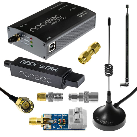 Nooelec NESDR Smart HF Bundle: 100kHz-1.7GHz Software Defined Radio Set for HF/UHF/VHF Including RTL-SDR, Assembled Ham It Up Upconverter, Balun, Adapters