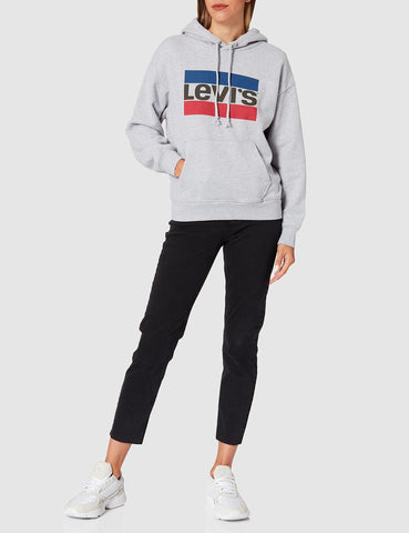 Levi's Women's Graphic Standard Hoodie Sportswear 2.2 Starstruck Heather Grey (Grey) M -